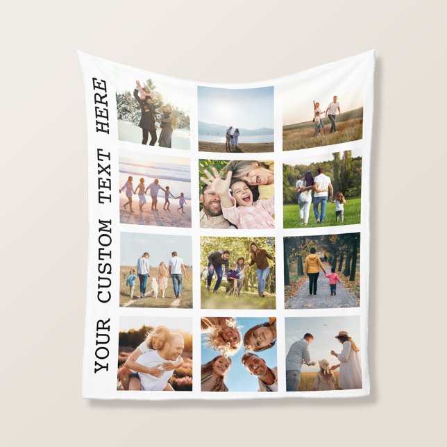 Personalised 12 Photo Collage Fleece Blanket (Creator Uploaded)