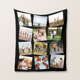 Personalised 12 Photo Collage Fleece Blanket