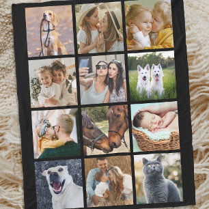 Personalised 12 Photo Collage Fleece Blanket