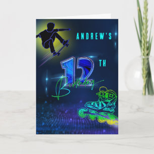 Personalised  12th Birthday Boy Card