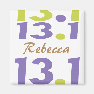 Personalised 13.1 half marathon magnet