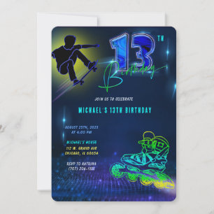 Personalised 13th Birthday Boy Invitation