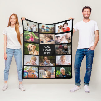 Personalised 14 Photo Collage  Fleece Blanket