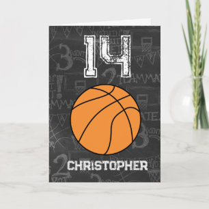 Personalised 14th Birthday Basketball Card