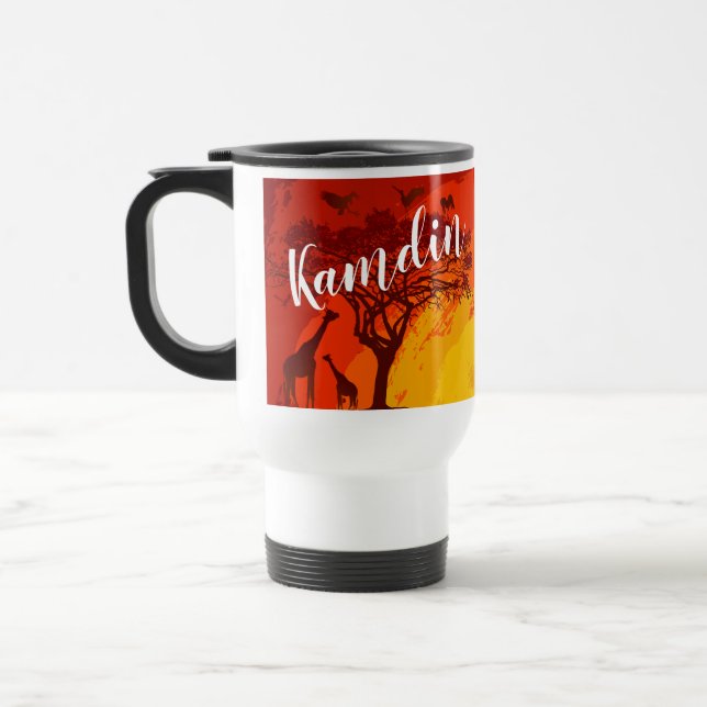 Personalised 15 ounce coffee mug African Safari Gi (Left)
