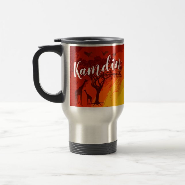 Personalised 15 ounce coffee mug African Safari Gi (Left)