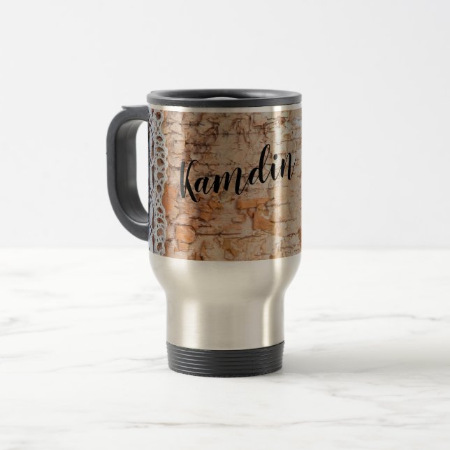 Personalised 15 ounce coffee mug Country Barn Wood (Front Left)