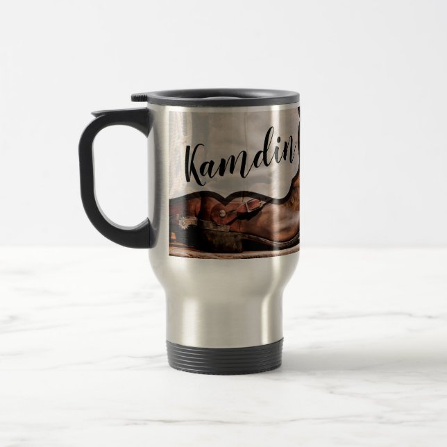 Personalised 15 ounce coffee mug Cowboy Boots Barn (Left)