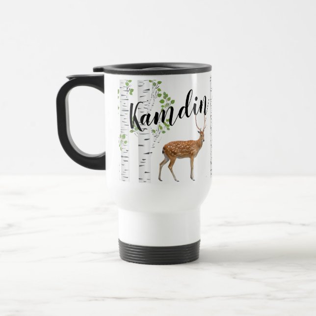 Personalised 15 ounce coffee mug Deer Doe Buck For (Left)