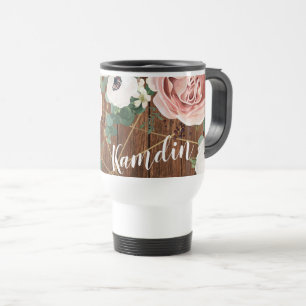 Personalised 15 ounce coffee mug Geometric Rose
