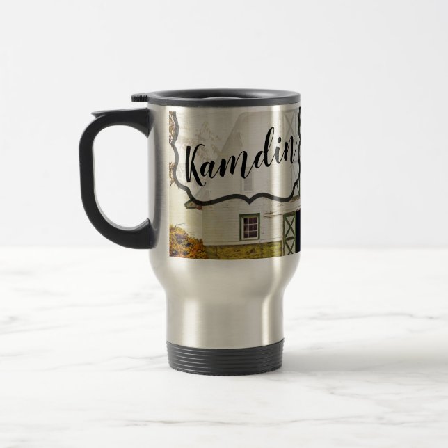 Personalised 15 ounce coffee mug Sunset Barn Count (Left)
