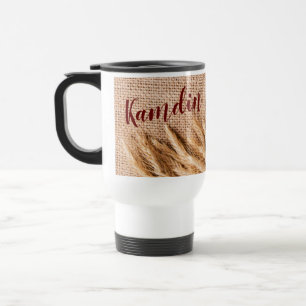 Personalised 15 ounce coffee mug Wheat on Burlap S