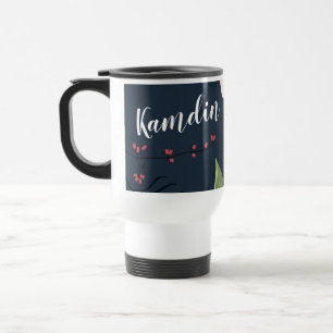 Personalised 15 ounce coffee mug White Floral Flow