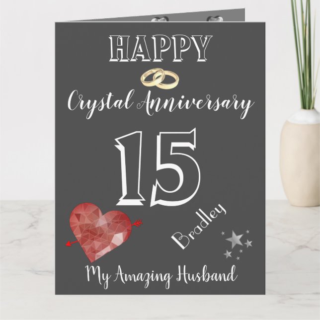 Personalised 15th Anniversary Card For Husband (Front)