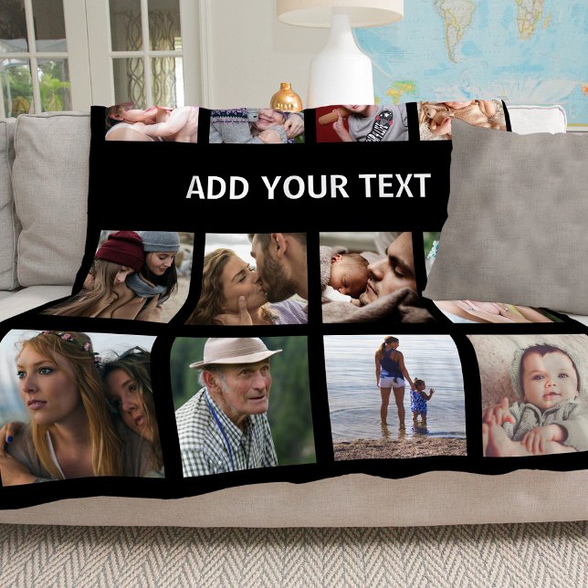 Personalised 16 Photo Collage Fleece Blanket (Creator Uploaded)