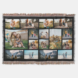 Personalised 16 Photo Collage Fleece Blanket