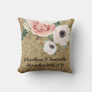 Personalised 16"x16" Throw Pillow Geometric Rose