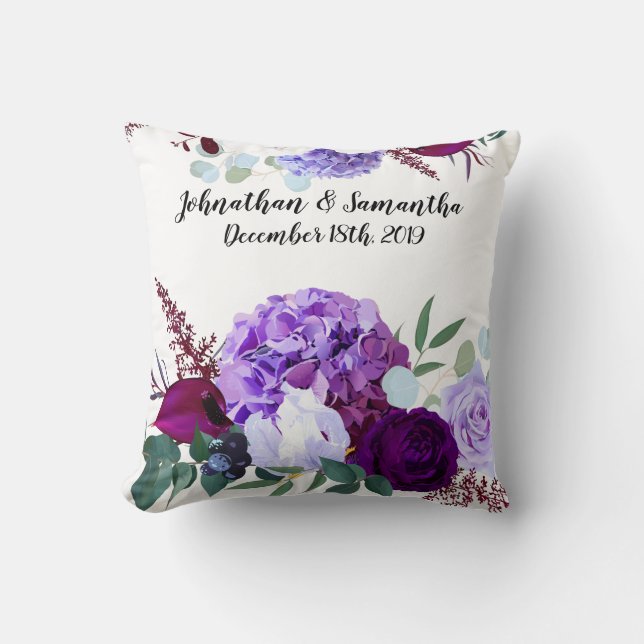 Personalised 16"x16" Throw Pillow Lavender Hibiscu (Front)