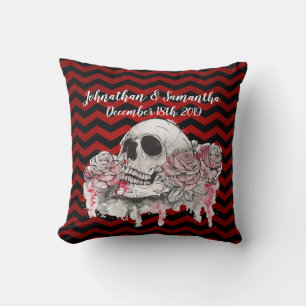 Personalised 16"x16" Throw Pillow skull Rose Gothi
