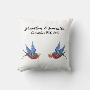 Personalised 16"x16" Throw Pillow Traditional Bird