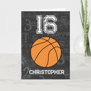 Personalised 16th Birthday Basketball Card