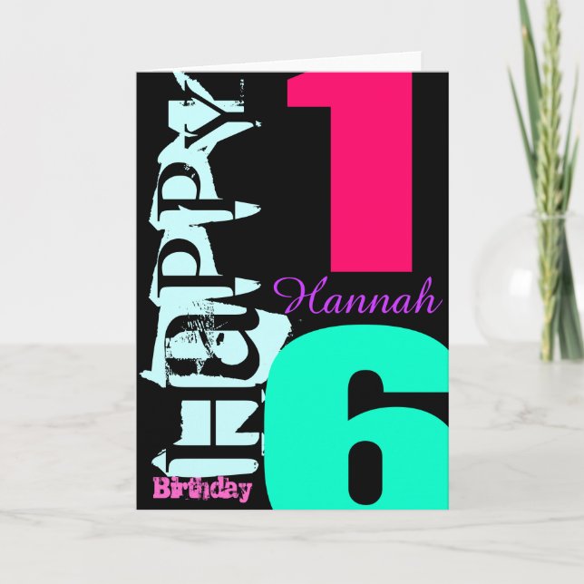 Personalised 16th Birthday POP Greeting Card (Front)