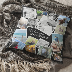 Personalised 17 Dad Photo Collage   Father's Day Cushion