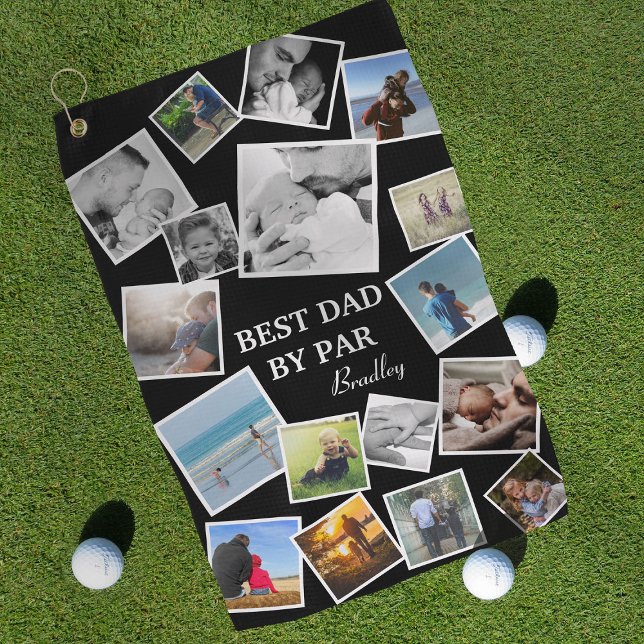 Personalised 17 Dad Photo Collage | Father's Day Golf Towel (Creator Uploaded)