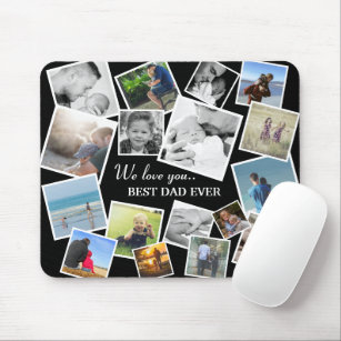 Personalised 17 Dad Photo Collage   Father's Day Mouse Mat
