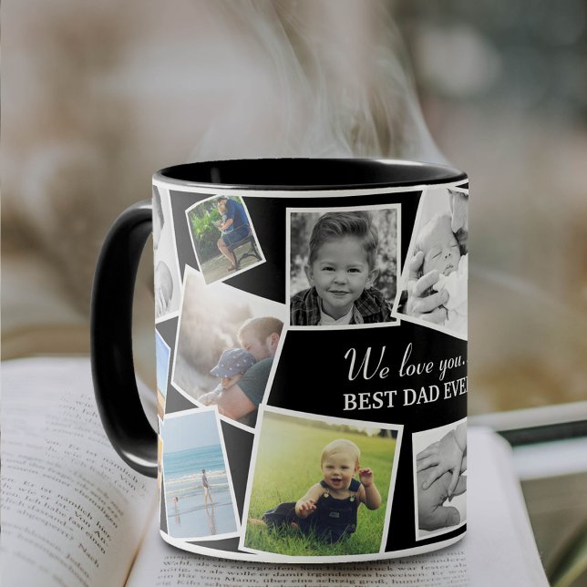 Personalised 17 Dad Photo Collage | Father's Day Two-Tone Coffee Mug (Creator Uploaded)