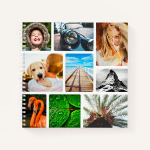 Personalised 18 Photo Collage with White Frame Notebook