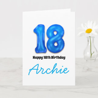 Personalised 18th Birthday Number Balloon Card