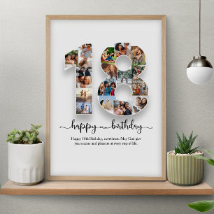 Personalised 18th Birthday Photo Collage Poster