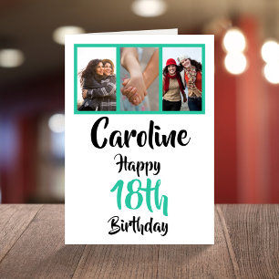 Personalised 18th happy birthday photo collage card