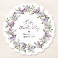 Personalised 18th Purple Lilac Flower