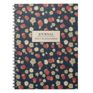 Personalised 1920s Vintage Floral Notebook