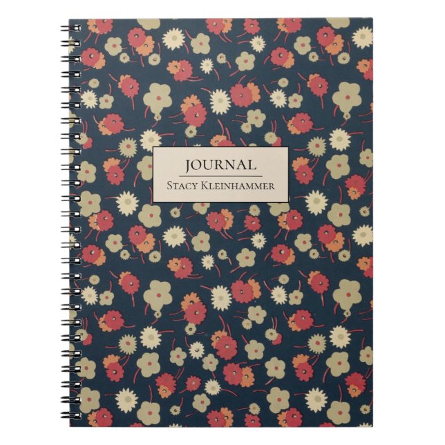 Personalised 1920s Vintage Floral Notebook (Front)