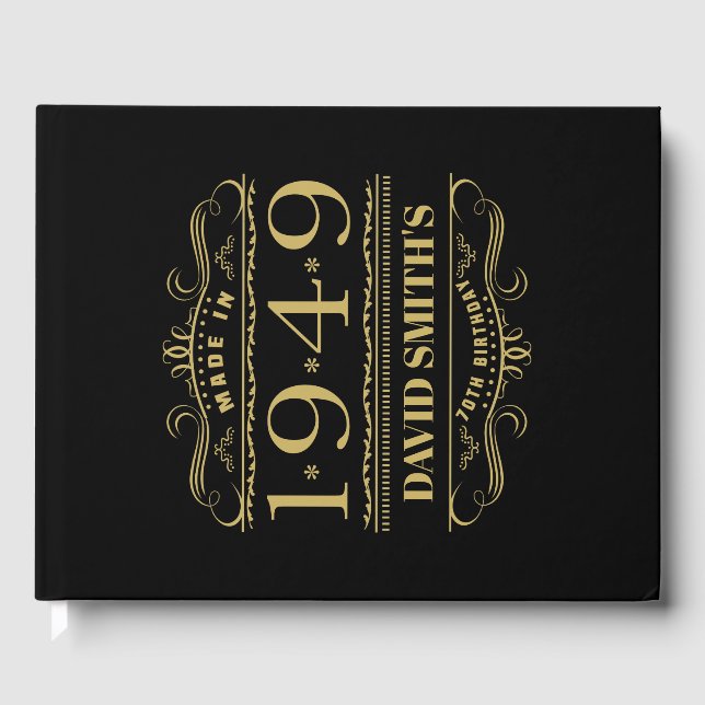 Personalised 1949 70th Birthday Guest Book (Front)