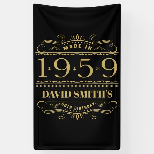 Personalised 1959 60th Birthday Banner (Vertical)