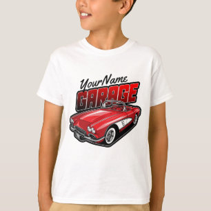 Personalised 1961 C1 Red Classic Sports Car Garage T-Shirt