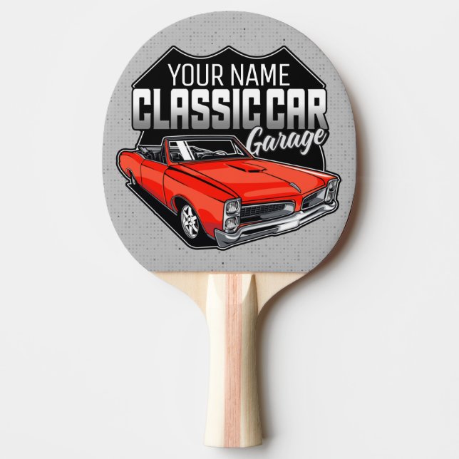 Personalised 1966 Convertible Classic Car Garage Ping Pong Paddle (Front)