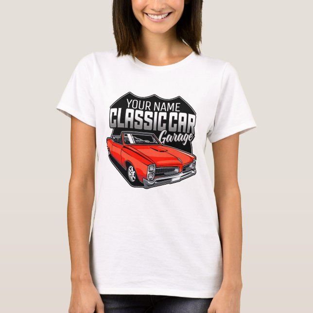 Personalised 1966 GTO Classic Car Garage T-Shirt (Front)