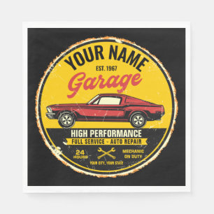 Personalised 1967 Fastback Red Classic Car Garage Napkin