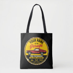 Personalised 1967 Fastback Red Classic Car Garage Tote Bag