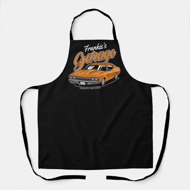 Personalised 1968 396 Classic Muscle Car Garage Apron (Front)