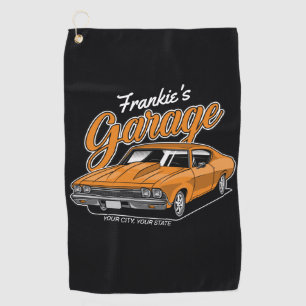 Personalised 1968 396 Classic Muscle Car Garage Golf Towel