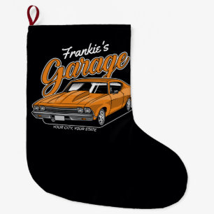 Personalised 1968 396 Classic Muscle Car Garage Large Christmas Stocking