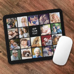 Personalised 19 Square Photo Collage Mouse Mat<br><div class="desc">Personalised mouse mat featuring 19 photos of your choice,  and a text template for you to customise.</div>