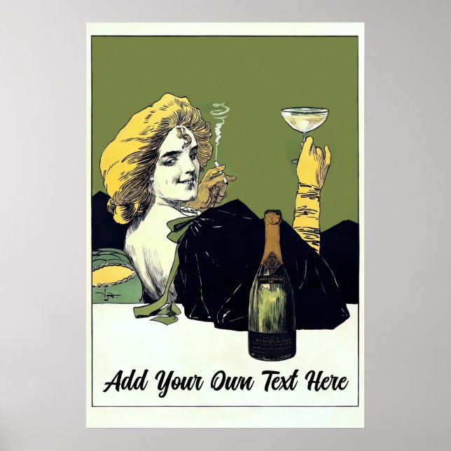 Personalised 19th Century Wine  Poster (Front)