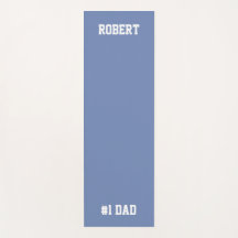 Personalised #1 Dad Father's Day Yoga Mat Blue